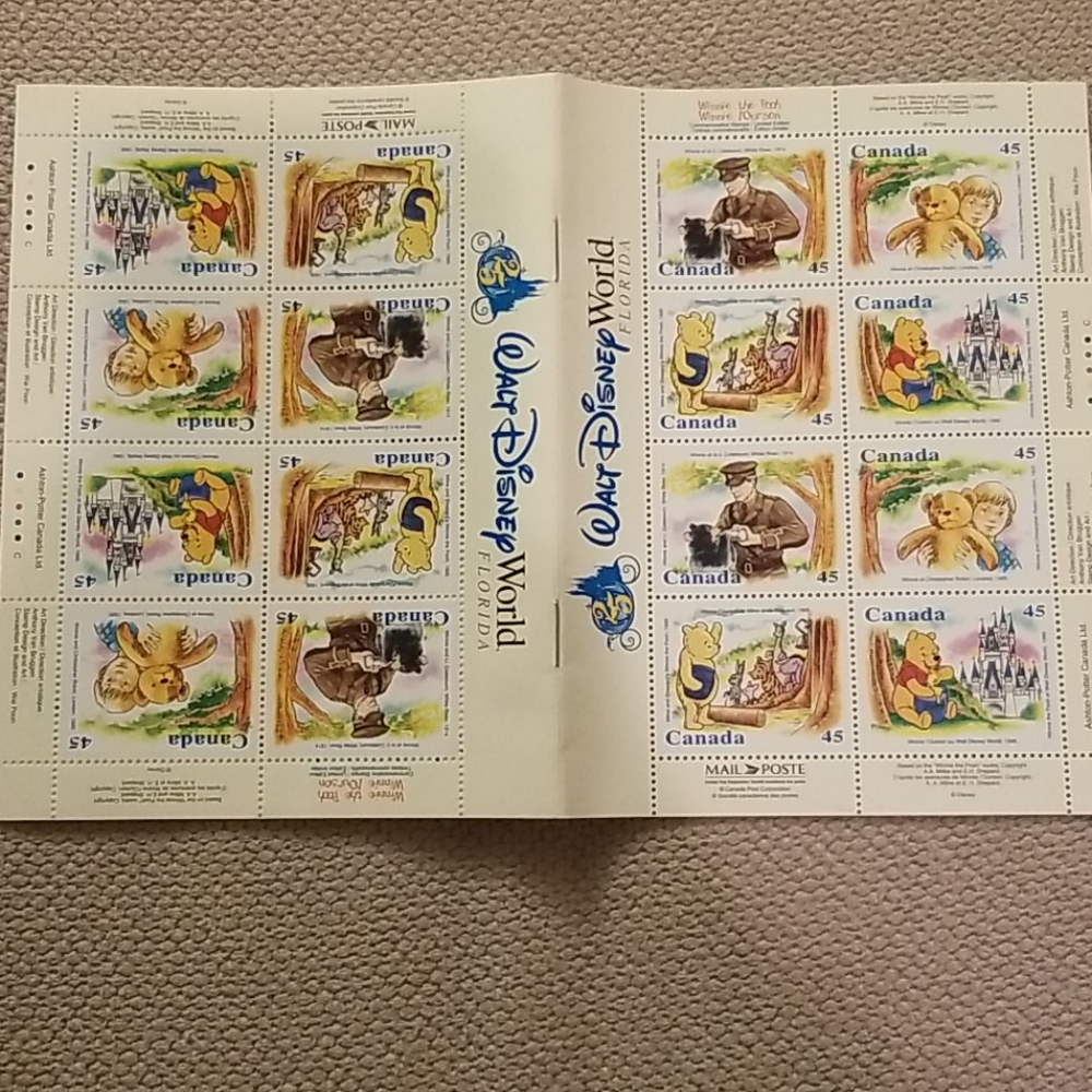 Winnie the Pooh 3 Stamp Books 1996